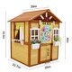 preview thumbnail 3 of 6, Outdoor Playhouse for Kids Wooden Cottage with Working Doors Windows