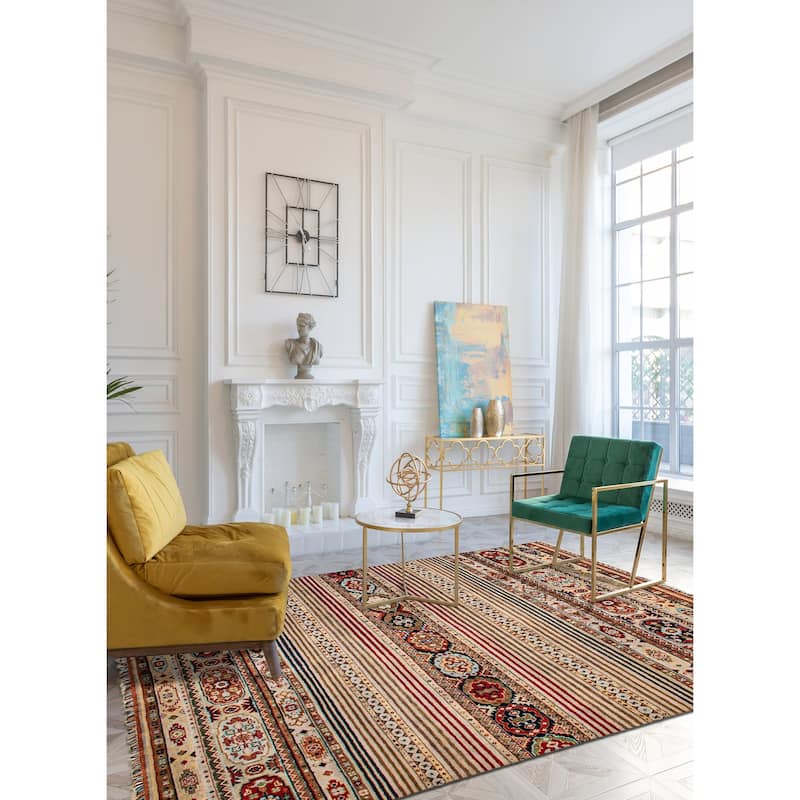 ECARPETGALLERY Hand-knotted Jules Serapi Ivory Wool Rug - 8'0 x 9'10