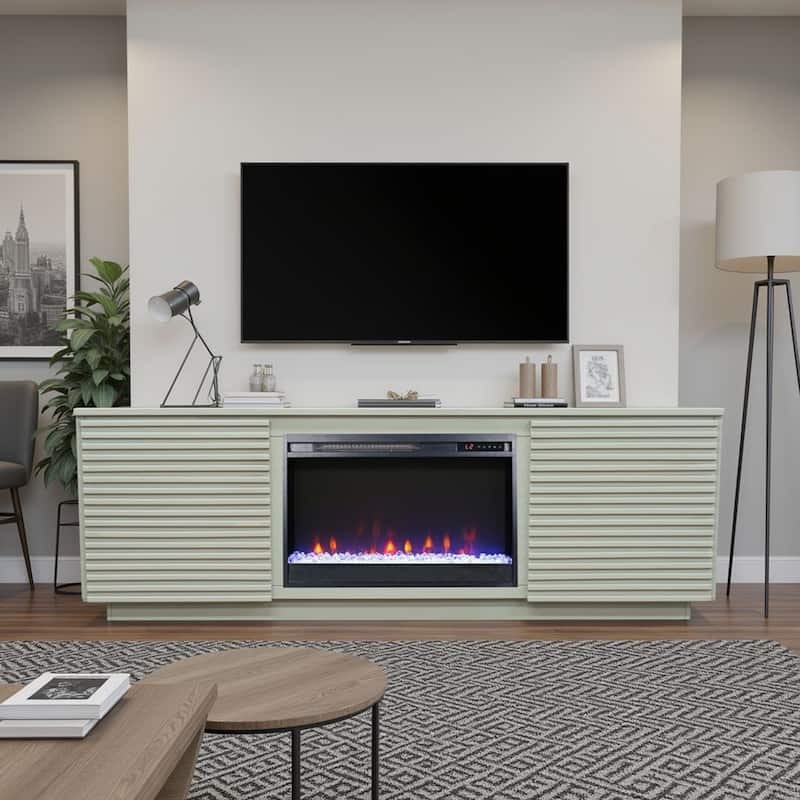 Bridgevine Home Stardust 73 inch Fireplace TV Stand for TVs up to 85 inches