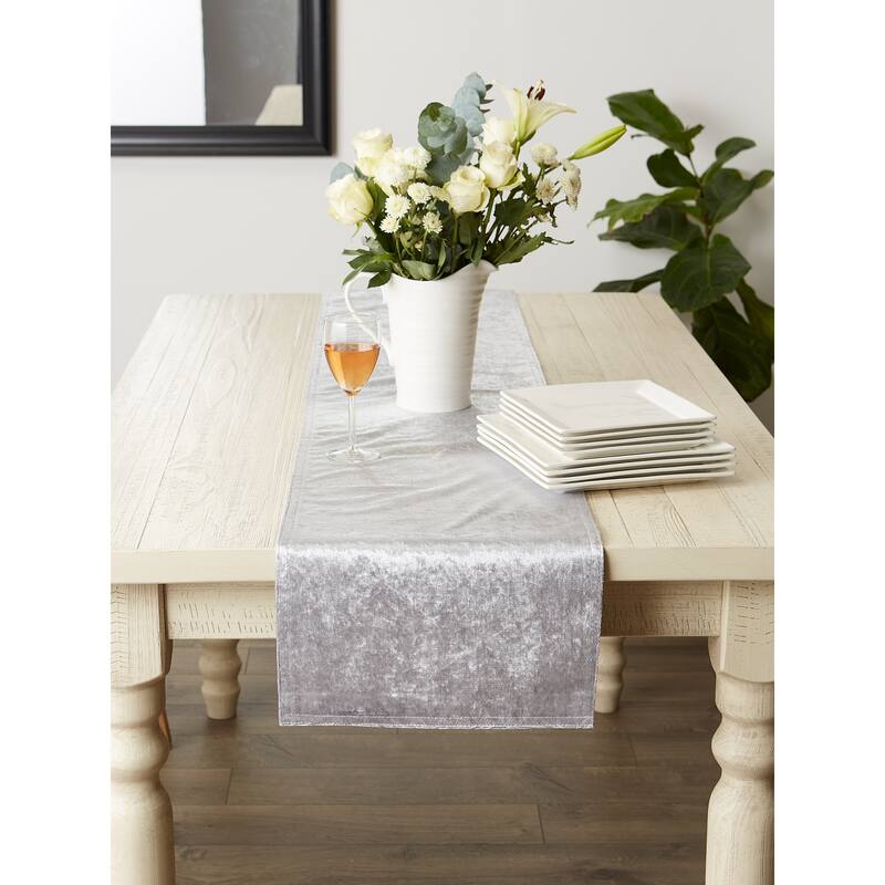 DII Black Velvet Table Runner