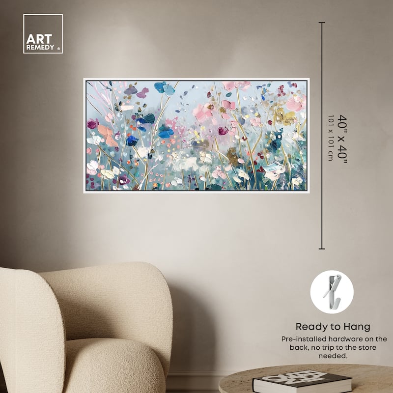 Art Remedy Blue Forest Ii Framed Floral Fine 1 Piece Canvas Wall Art
