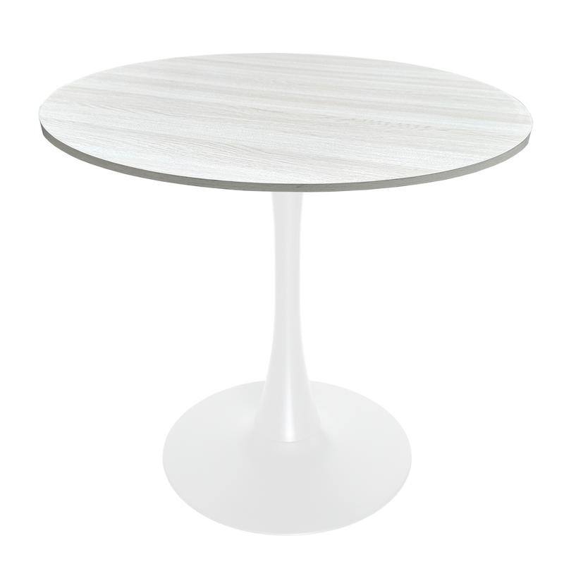 Bristol 36" Round Dining Table for 4 with MDF Top and Modern White Iron Base for Kitchen & Dining Room