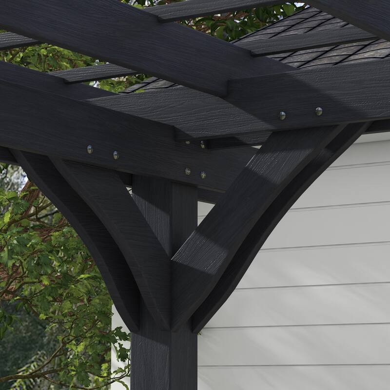 Outsunny 12' x 10' Outdoor Pergola, Wood Gazebo Grape Trellis with Stable Structure for Garden, Patio, Backyard, Deck