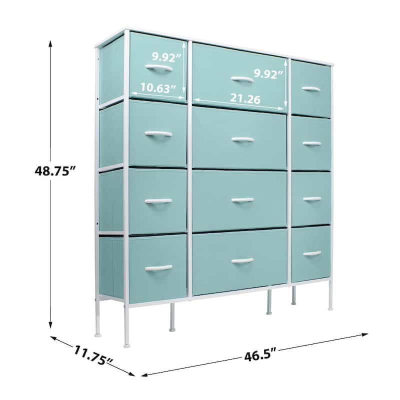 Sorbus Extra-large Steel and Fabric 12-drawer Dresser