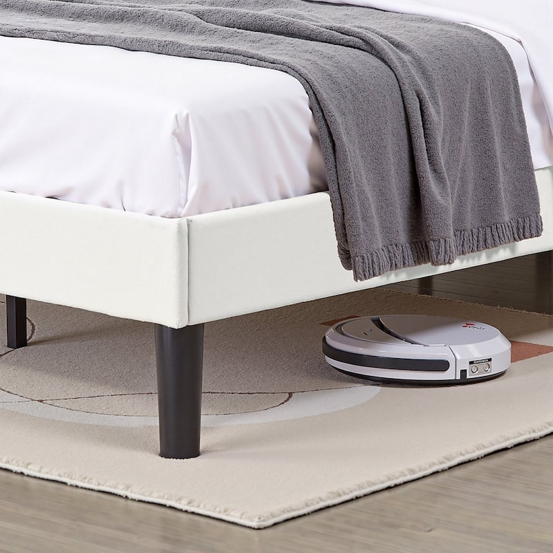 VECELO Adjustable Height Upholstered Platform Bed Button Tufted Headboard with Under Bed Storage No Box Spring Needed Bed Frame