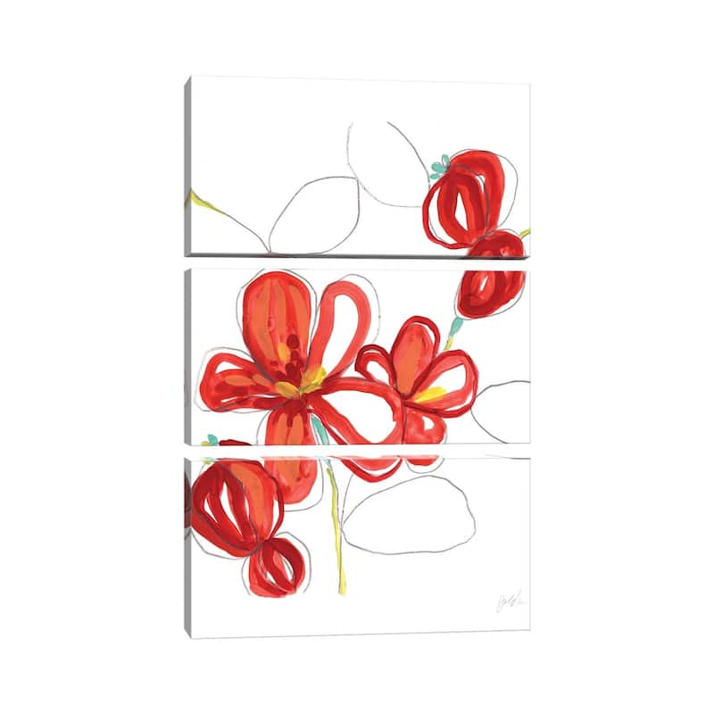 iCanvas "Primary Petal II" by June Erica Vess 3-Piece Canvas Wall Art Set