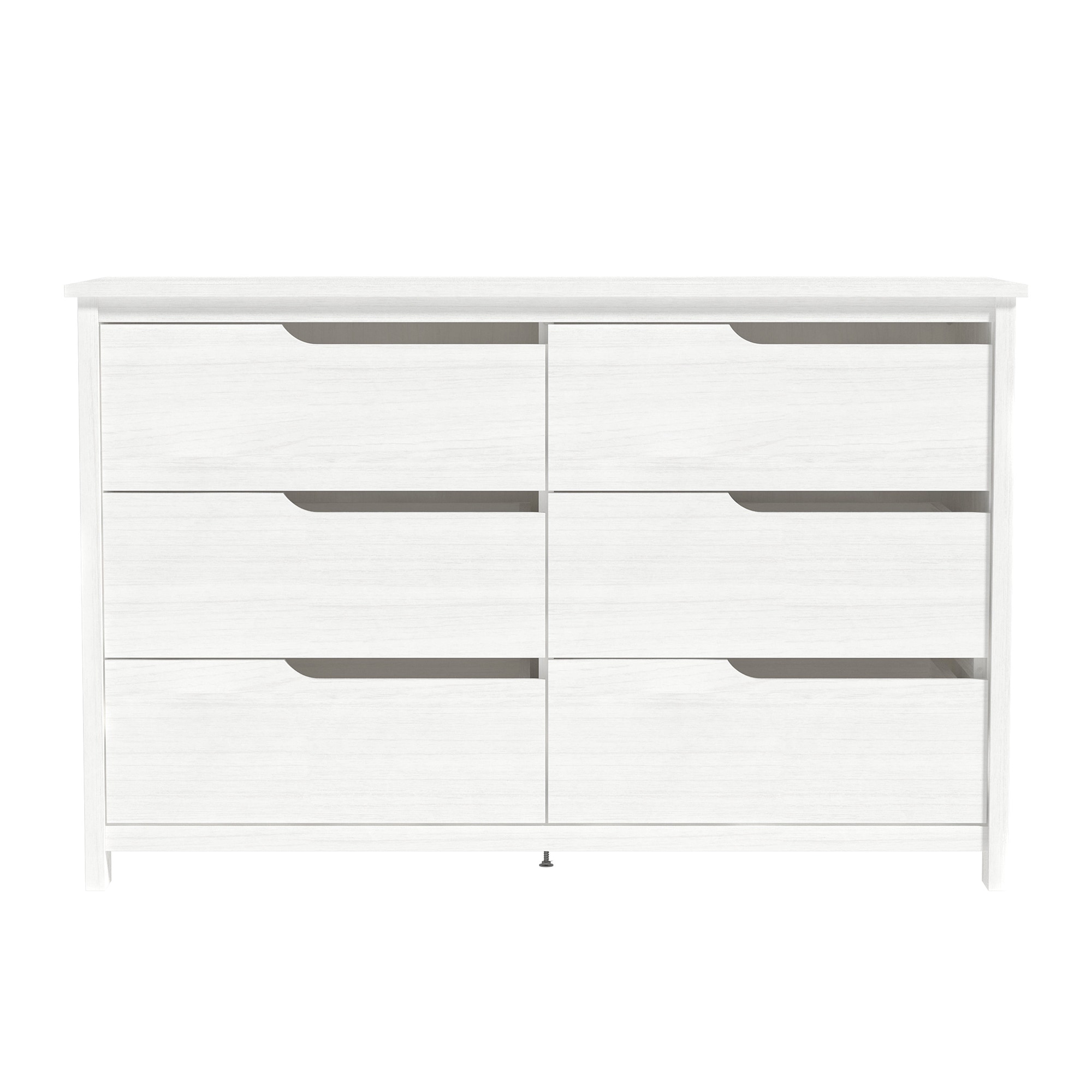 Cabbie Pearl White 6 Drawer 47.2 in. Wide Teen Dresser