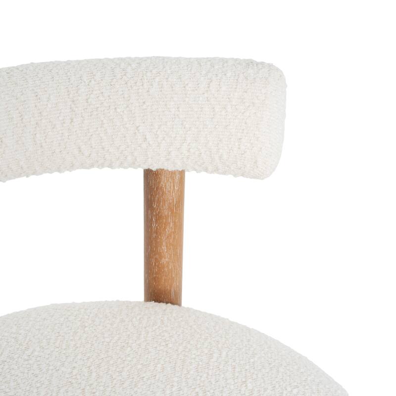 Christopher Knight Home - Riven Natural Rubberwood 26.77" Counter Stool Set with Beige Upholstery