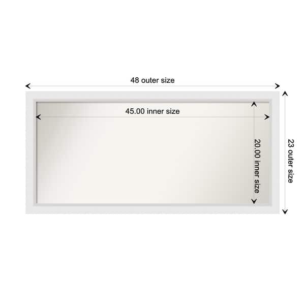 dimension image slide 25 of 93, Wall Mirror Choose Your Custom Size - Extra Large, Blanco White Wood
