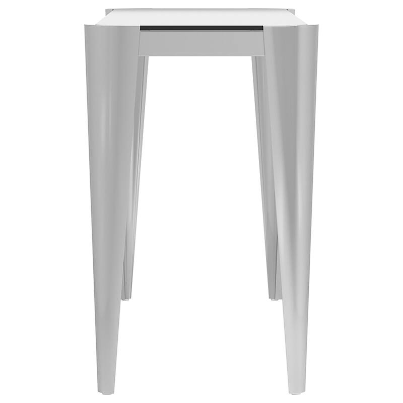 Rectangle Glass Top Console Table Silver and Grey