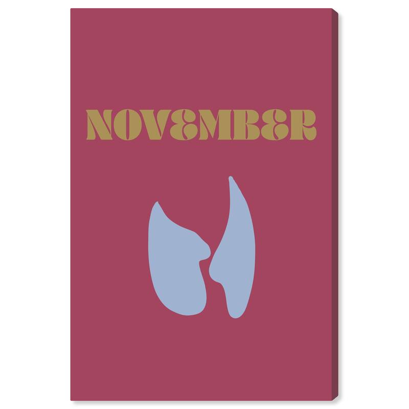 Wynwood Studio Canvas Typography and Quotes November Simple Nature Purple Modern & Contemporary Wall Art Canvas Print - 36 x 24
