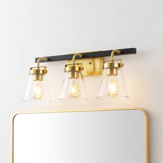 SAFAVIEH Lighting Rayney 3-light 23-inch Glass Shade Wall Sconce (LED Bulbs Included) - 23 in. W x 7.3 in. D x 10 in. H