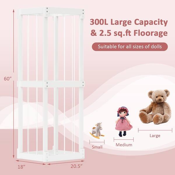 dimension image slide 0 of 2, Gymax 300L Large Stuffed Animal Storage Space-saving Toy Storage