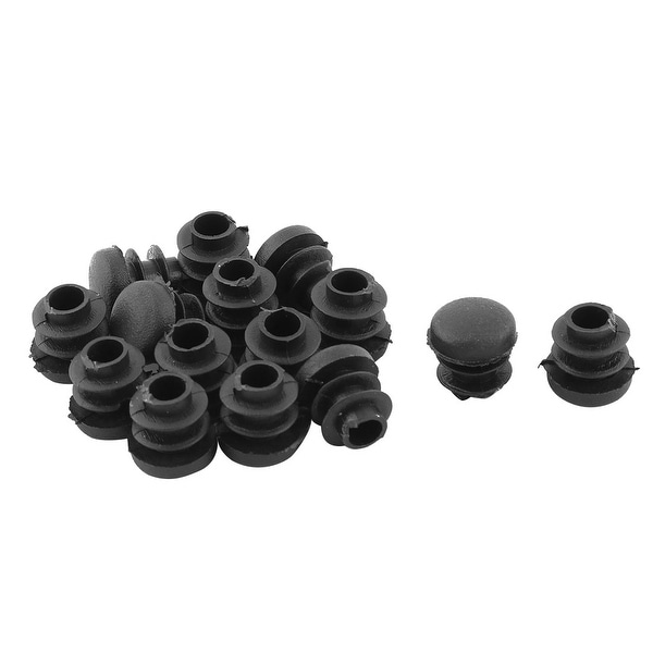 Family Plastic Dust Resistant Table Feet Tube Pipe Insert End Cap Black 15pcs