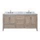 preview thumbnail 37 of 68, Avanity Everette Bath Vanity with Carrara White Natural Marble Top 73" Double Sink - Gray Oak
