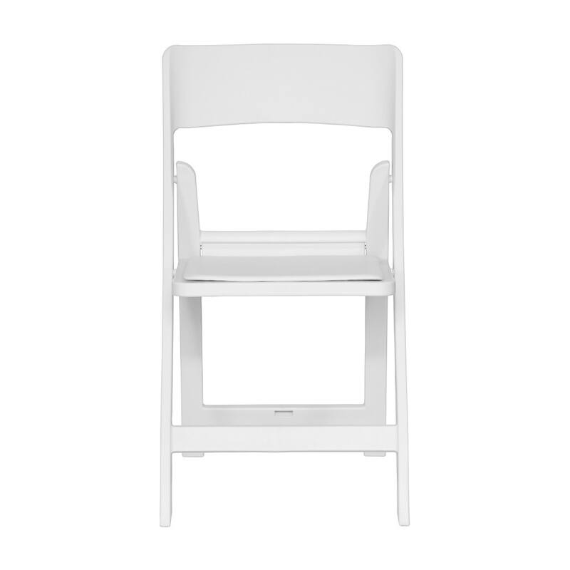Commercial Resin Folding Event Chair with Removable Vinyl Padded Seat - 17.5"W x 18.25"D x 31.25"H