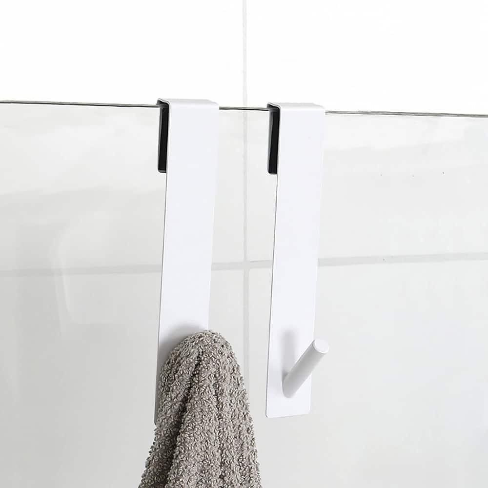 Shower Door Hooks Easy to Install for Frameless Glass Shower Doors - 7"L x 1.3"W x 0.10"D