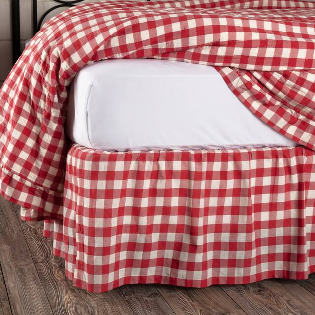 Annie Buffalo Check Bed Skirt - Twin - Country Red/Antique Creme
