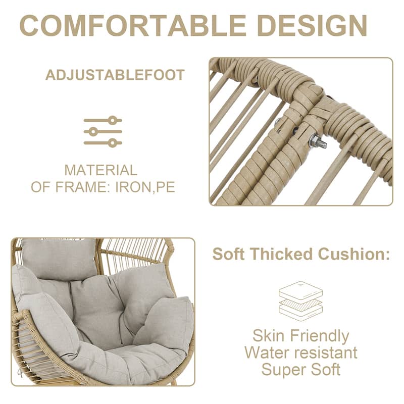 Outdoor Egg Chair with Cushion Oversized Egg Chair