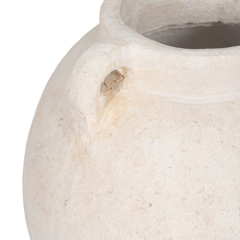 Handcrafted Terracotta Pottery Round Vase Modern Visual Interest