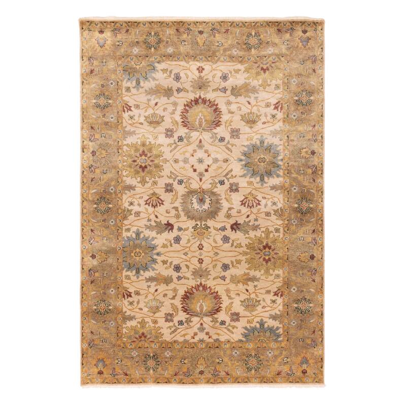 ECARPETGALLERY Hand-knotted Jules Serapi Ivory Wool Rug - 5'11 x 8'11