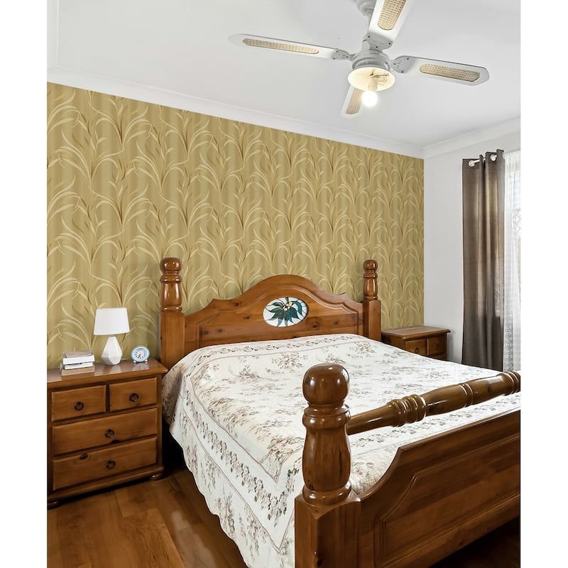 Seabrook Designs Foxtail Leaves Unpasted Wallpaper