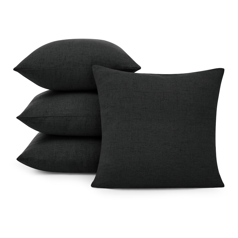 Deconovo Faux Linen Throw Pillow Covers 4 PCS(Cover Only)