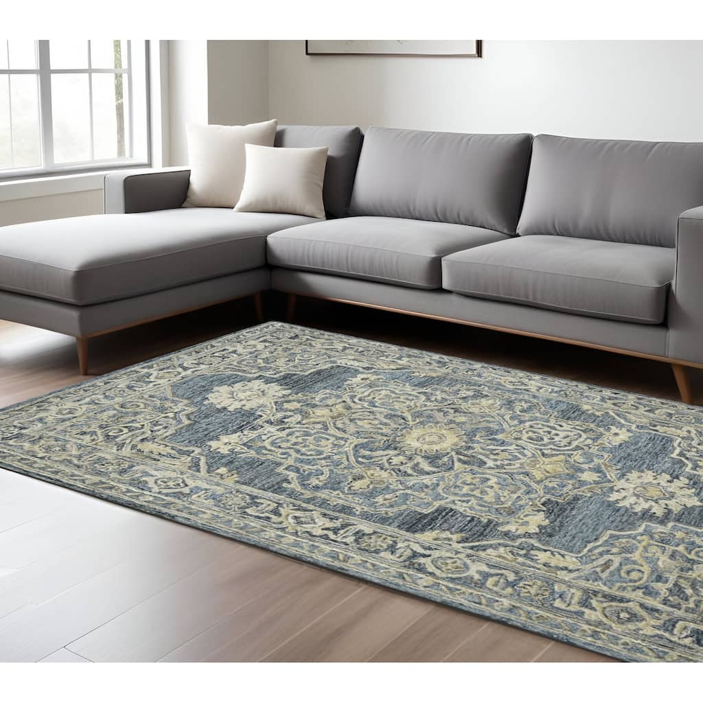 HomeRoots Oriental Transitional Rectangle Area Rug