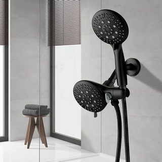 YASINU 6-Spray Round High Pressure Shower Faucet in Matte Black