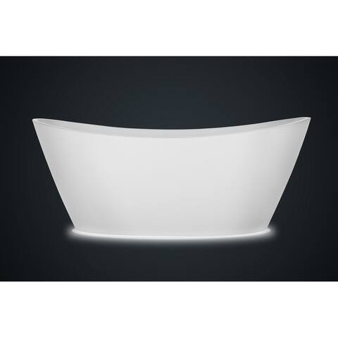 7 Color Changing Lights 59" X 30" Freestanding Soaking Bathtub