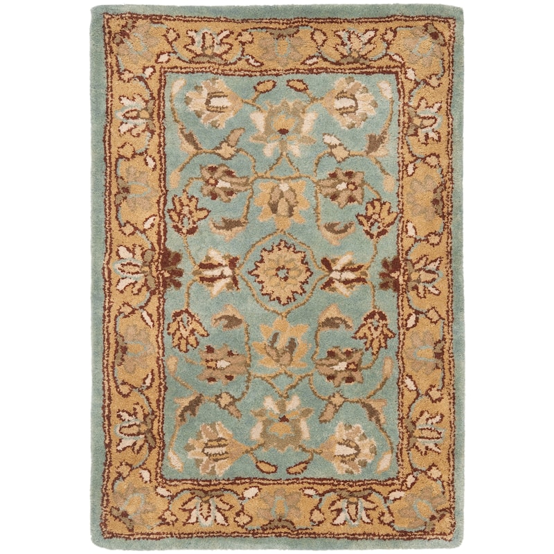 SAFAVIEH Handmade Heritage Mallory Traditional Oriental Wool Rug - 2' x 3' - Blue/Gold
