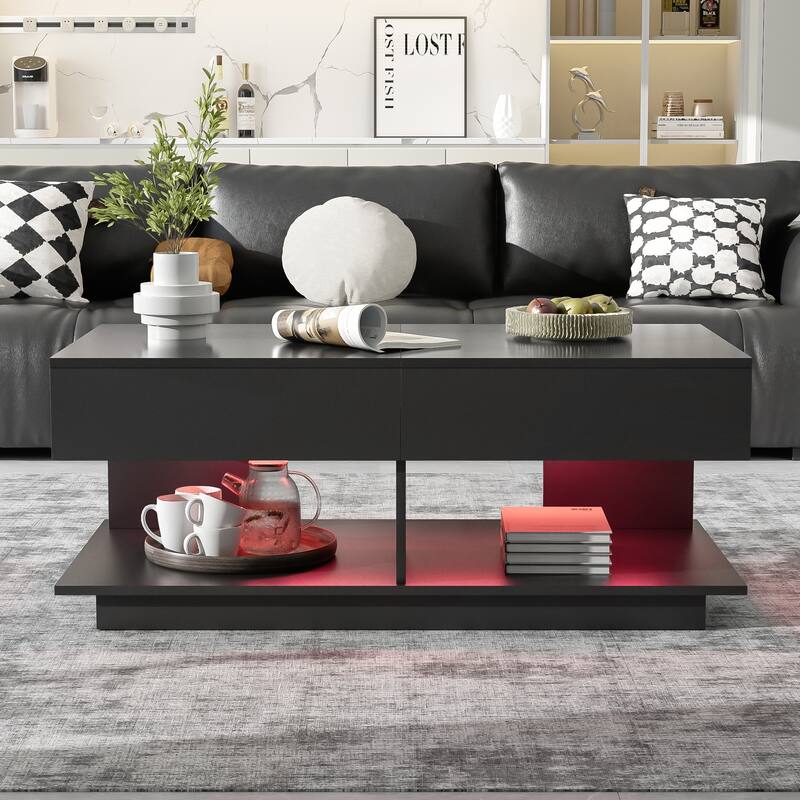 Efficient Central Coffee Table with Multiple Storage Compartments