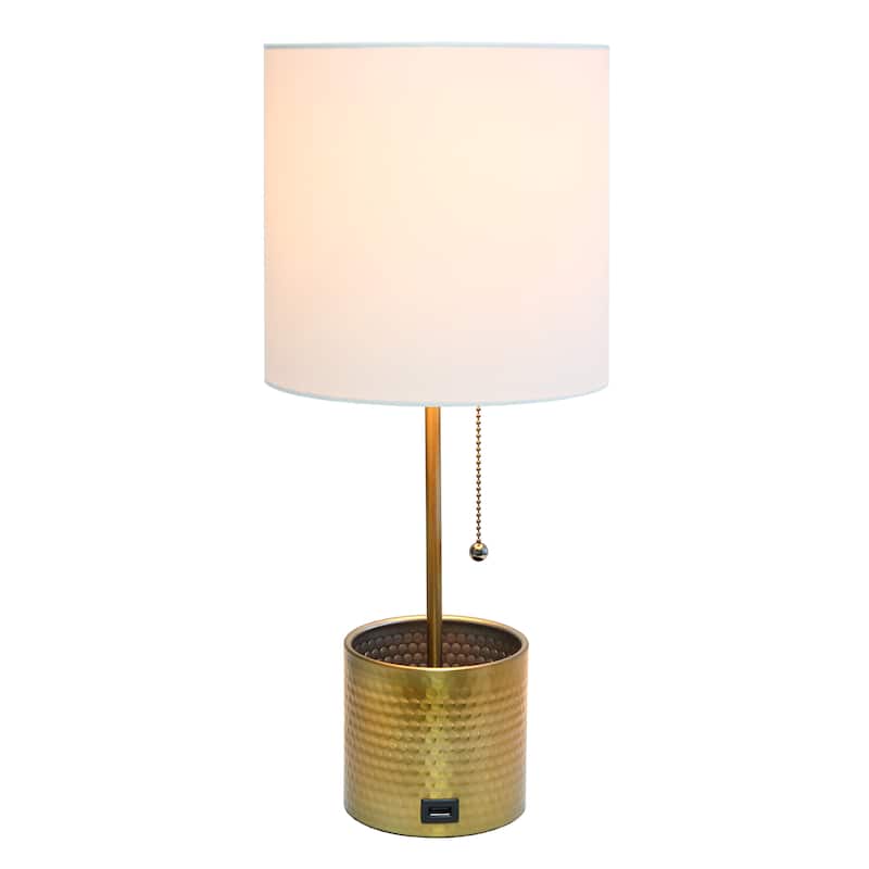 18.5" Sleek And Functional Stylish Accent Table Lamp With Usb Charging Port, For Living Room, Entryway, Office, Bedroom, Black W