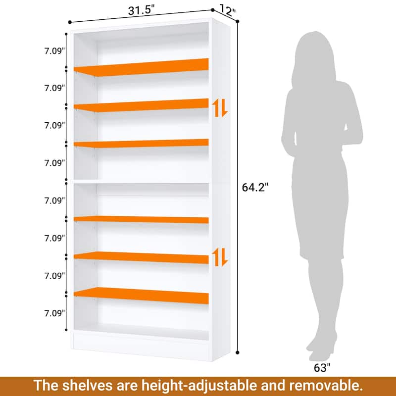 Rackcog 9-tier 64'' Tall Shoe Cabinet, 36 Pairs Wooden Shoe Storage Rack for Closet, Entryway
