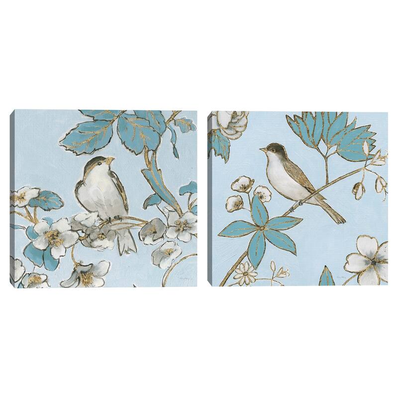 Toile Birds III & Toile Birds IV by Emily Adams Canvas Art Prints