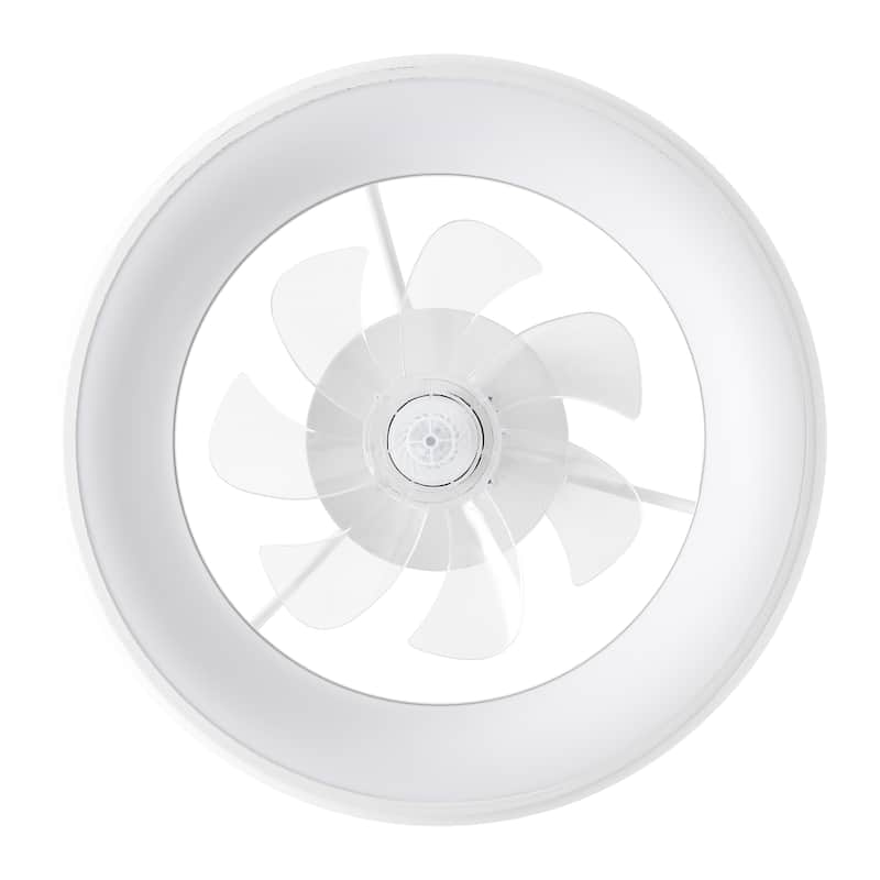 Loren 20" Modern 6-Speed Metal Dimmable Smart LED Ceiling Fan, App & Remote - 11.5 Inches