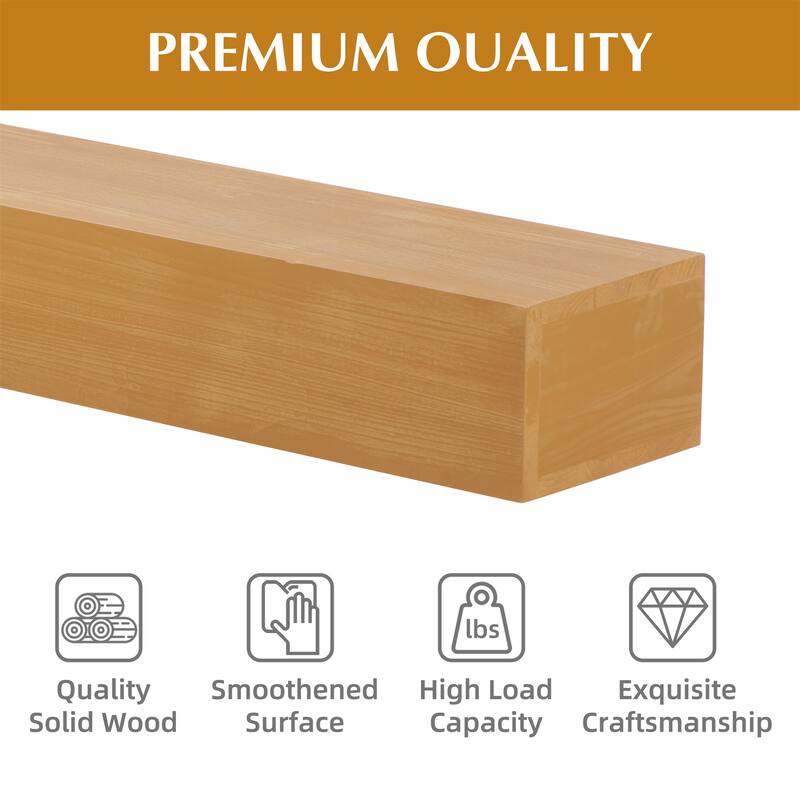 48" Fireplace Mantel Fir Wood Wall-Mounted & Floating Shelf