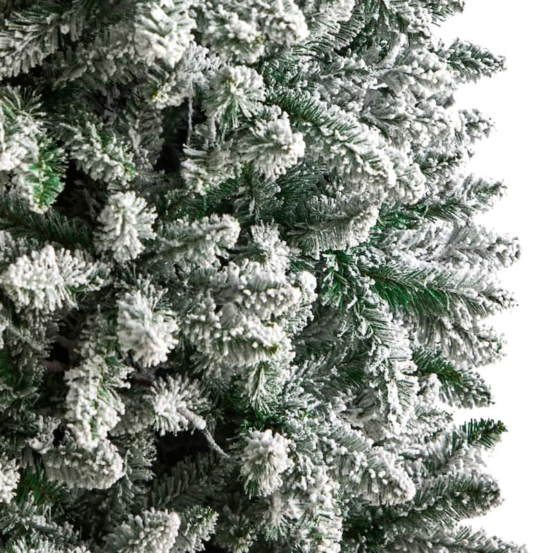 7ft Slim Artificial Christmas Tree with Lights - Winter Fir Tree, Prelit Warm White Lights, 995 Branch Tips - Green - 84