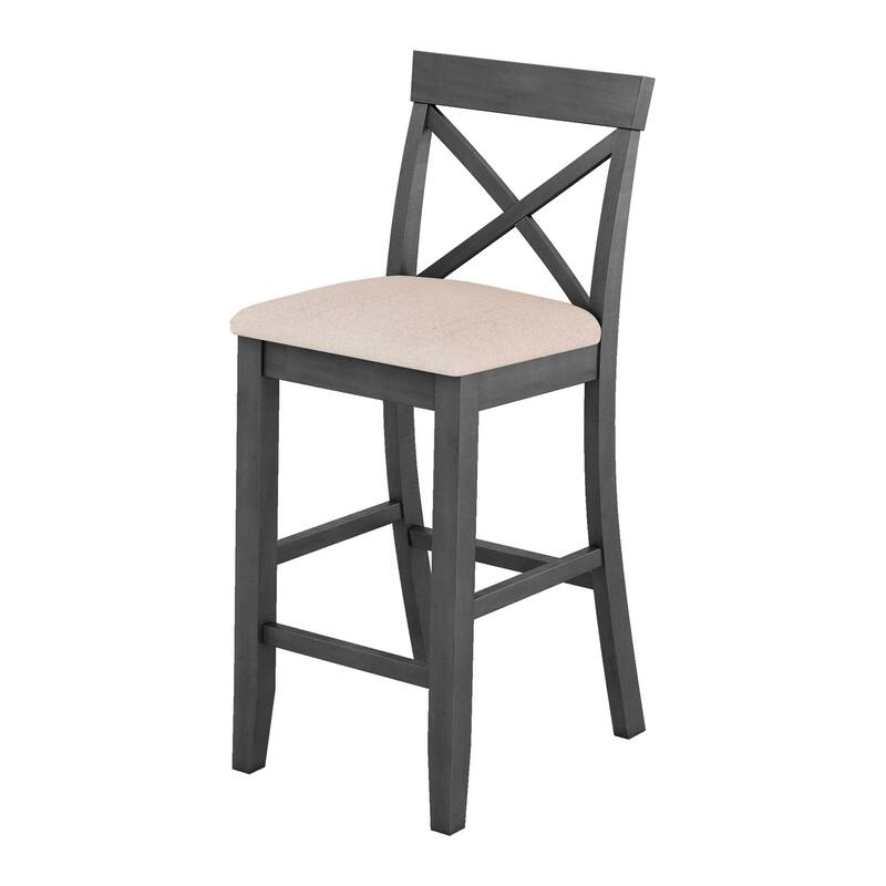 Farmhouse Rectangular Wood Bar Height Dining Set, 3-Piece Kitchen Breakfast Nook with 2 Chairs for Dining Room, Kitchen