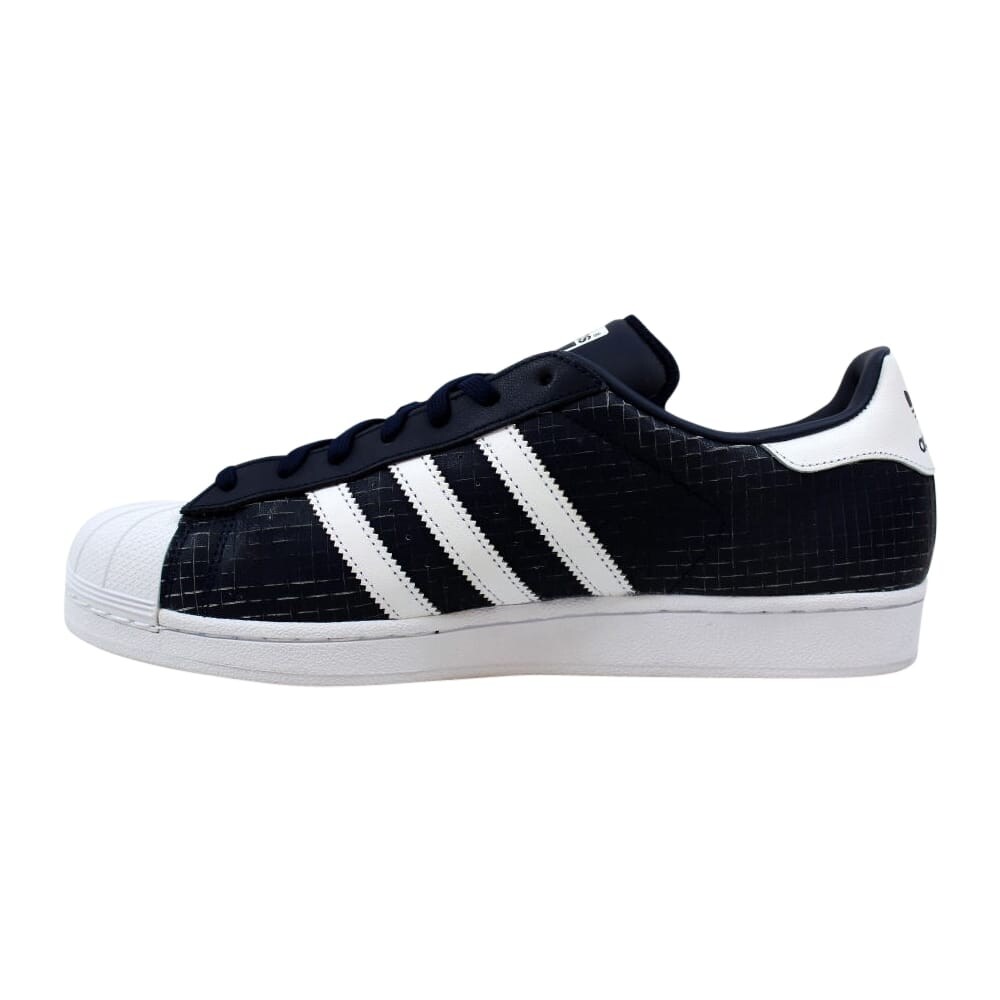 adidas superstar navy blue and white
