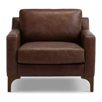 Poly & Bark Sorrento 35" Lounge Chair - Full Grain Genuine Italian Leather