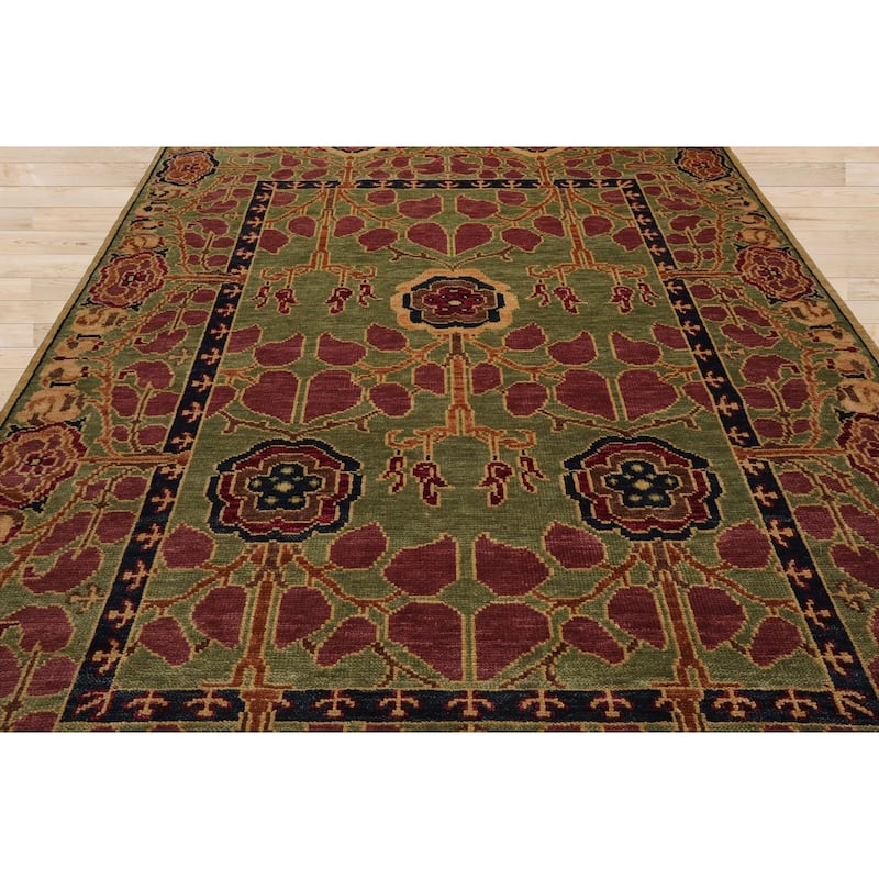Sage 8'x10' Hand Knotted Arts and Crafts Mission Oushak Area Rug - 8' x 10'