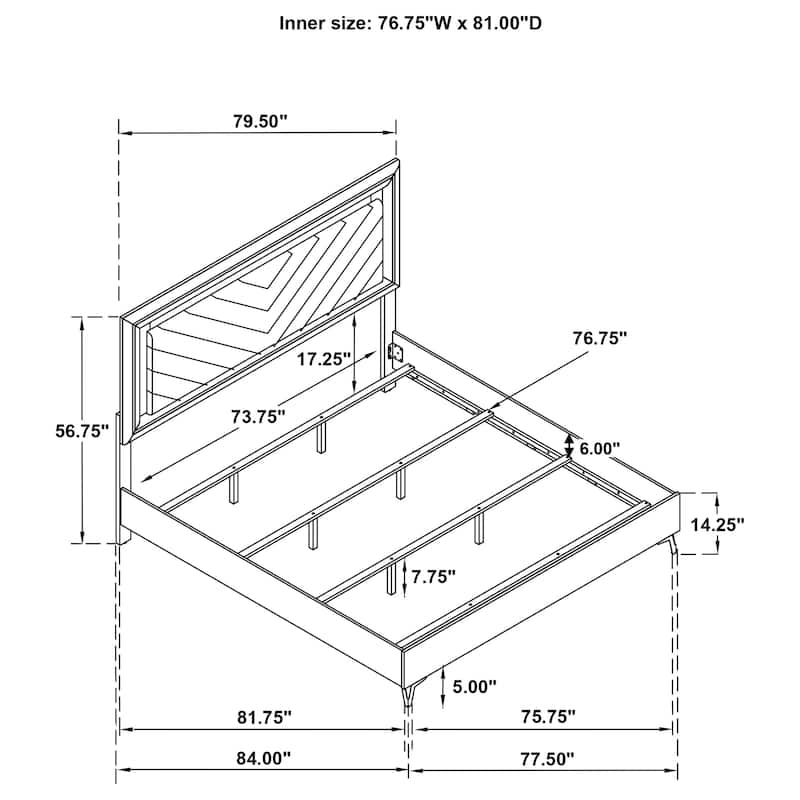 Cassia LED Panel Bed White High Gloss
