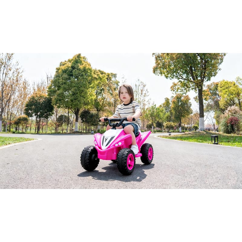 Pink Ride-On Car Electric Vehicle with LED Lights, Toddler Vehicle Battery Powered Electric Car Engineering Car