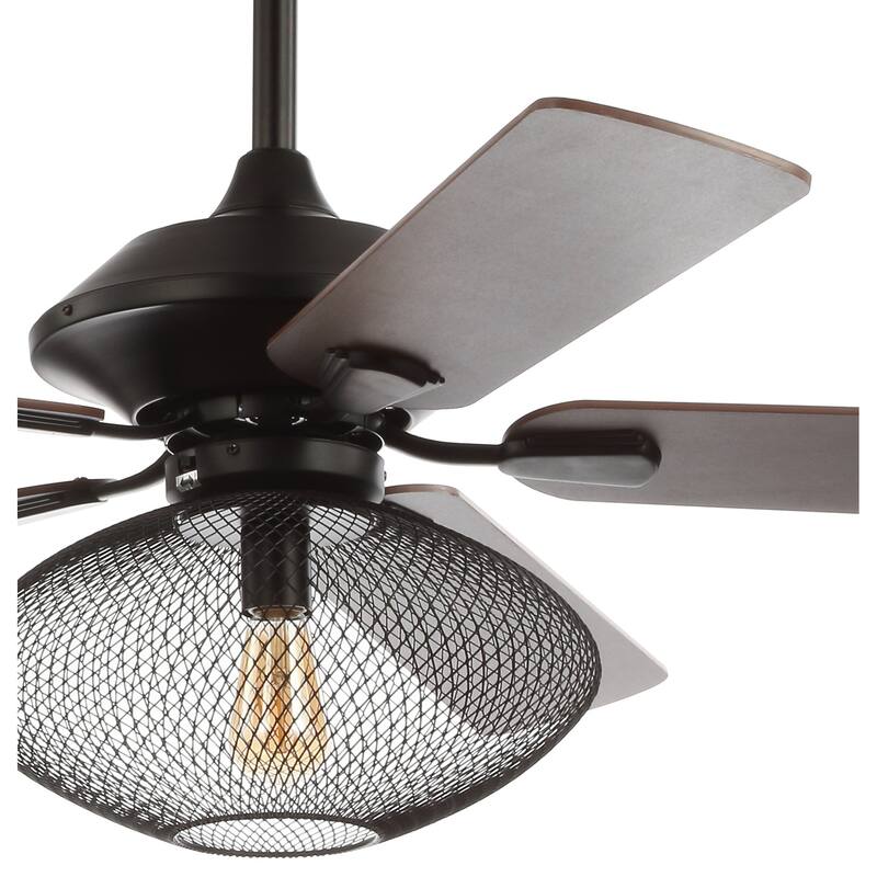 Brandy 52" 1-Light Mid-century LED Ceiling Fan With Remote, Oil Rubbed Bronze by JONATHAN Y