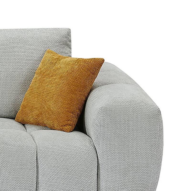 Modern Polyester Upholstered Reversible L-Shaped 3-Seater Sectional Sofa