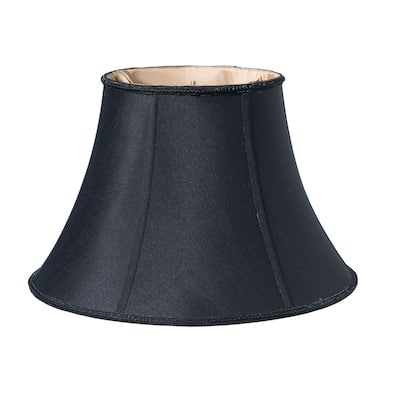 Cloth & Wire Slant Transitional Oval Softback Lampshade with Washer Fitter, Black (with Bronze Lining)