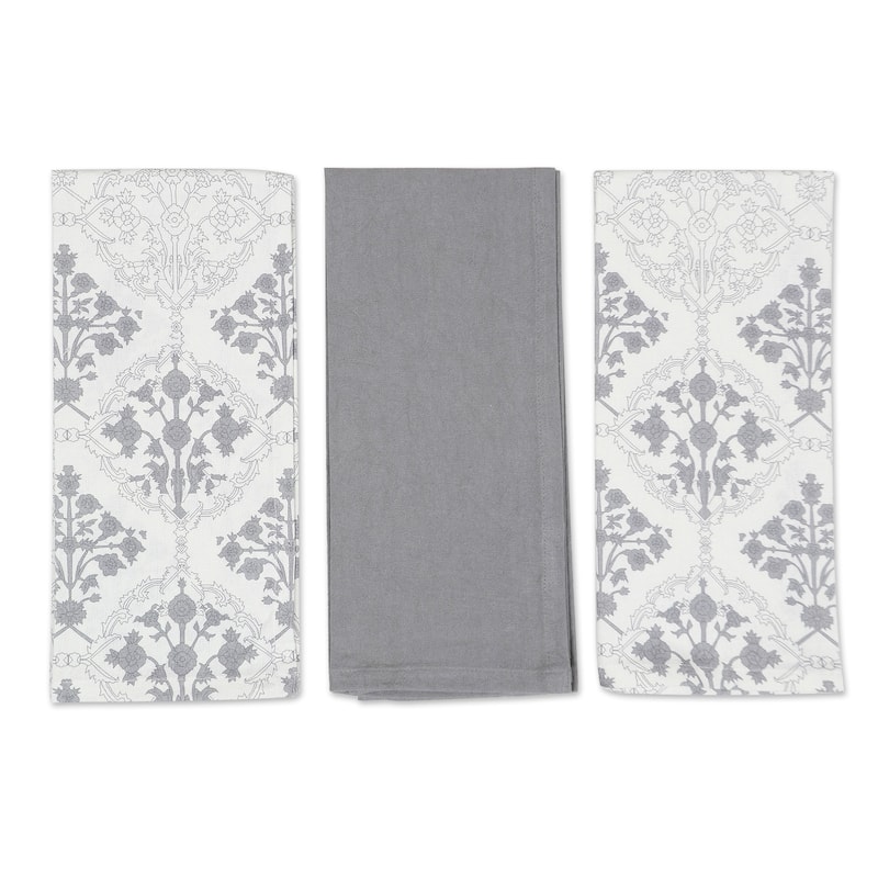 Novica Handmade Noble Damask Cotton Dish Towels (Set Of 3)