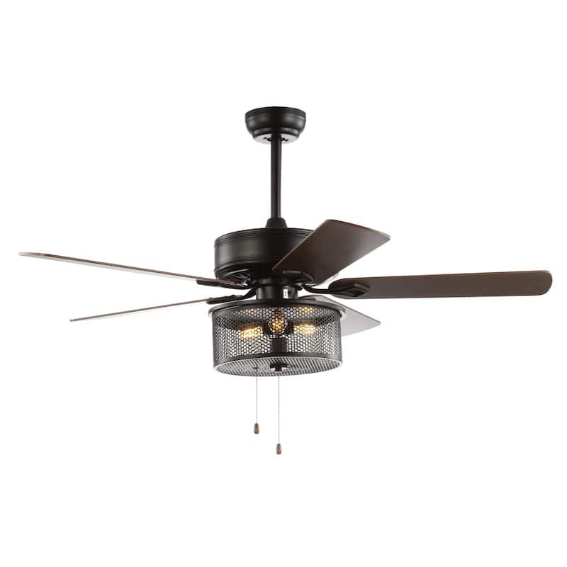 SAFAVIEH Lighting 52-Inch Fredrick Ceiling Light Fan - 52" W x 52" L x 24" H