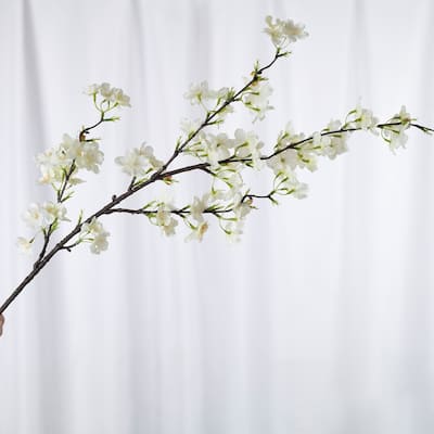Creamy white Decorative Artificial Cherry Blossom(Pack of 1 Branch)
